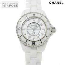 シャネル CHANEL J12 33mm H1628 レディース 腕時計 12P ダイヤ デイト ホワイト セラミック クォーツ ウォッチ 90217215_画像1