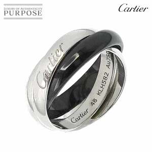 カルティエ Cartier トリニティ MM #48 リング セラミック K18 WG 3連 750 ホワイトゴールド 指輪 Trinity Ring【証明書付き】 90216768