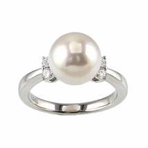 ミキモト MIKIMOTO 8号 リング アコヤ真珠 8.8mm ダイヤ Pt プラチナ パール 指輪 Akoya Pearl Ring 90216747_画像2