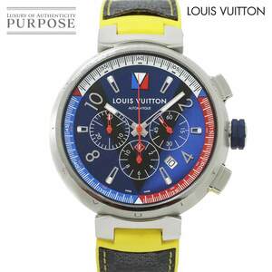 ルイ ヴィトン LOUIS VUITTON タンブール クロノグラフ Q1A61 メンズ 腕時計 デイト ブルー 文字盤 オートマ 自動巻き Tambour 90223055
