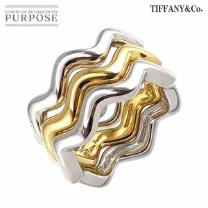 ティファニー TIFFANY&Co. ジグザグ 14号 リング K18 YG イエローゴールド 750 SV 指輪 3点セット Zigzag Ring 90215631