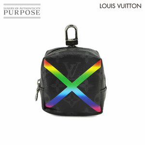 新品同様 ルイ ヴィトン LOUIS VUITTON シャイニー モノグラム エクリプス レインボー ビジューサック スクエアポーチ ブラック 90225480