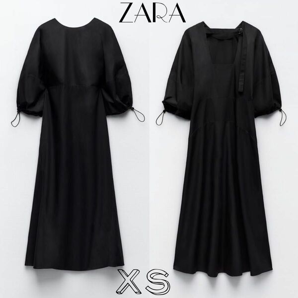 ZARA スリット入りミディワンピース　新品　タグ付き