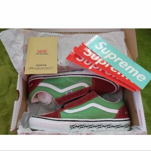 値下げ　supreme Vans old skool Green 27.5