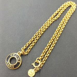 〇セリーヌ トップ付ネックレス ゴールド【中古】