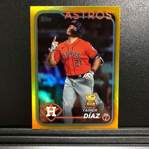 Yainer Diaz 2024 Topps Series1 #77 Rookie Gold Cup Gold Foil Astros
