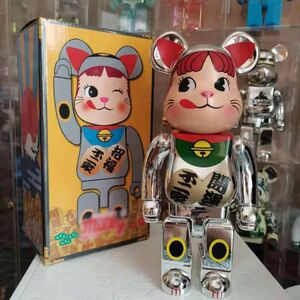 ベアブリック BE@RBRICK 招き猫 ぺこちゃん 銀メッキ 400%