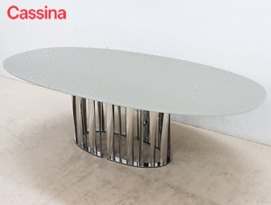 ◆展示品◆ Cassina カッシーナ 475 BOBOLI ボボリ ダイニングテーブル/ガラステーブル ロドルフォ・ドルドーニ 160万 *配送地域要相談*