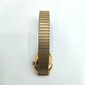 【稼動○】CITIZEN シチズン 手巻き 腕時計 シルバー文字盤 ラウンド ゴールド スプリング 蛇腹 レディースの画像8