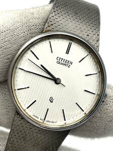 【電池切れ】CITIZEN　シチズン　4-850319　クォーツ腕時計　シルバー文字盤　ケース幅3.1　