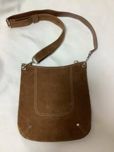 Longchamp suede shoulder bag light brown group 