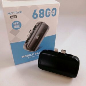 MOTTARI モバイルバッテリー 6800mAh コンパクト 機内持ち込み可 デジタル表示 A88 【USED品】 02 04231