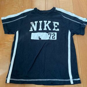 ナイキ☆NIKE☆ライン入りTシャツ☆半袖☆黒☆掠れロゴ☆140cm☆即購入可能☆送料込