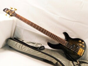 A874★Aria Pro Ⅱ/エレキベース/黒色系/模様付/楽器/音楽/バンド/ケース付き★送料1420円～