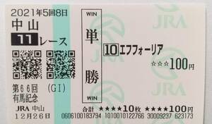 21年　有馬記念　エフフォーリア　現地的中　