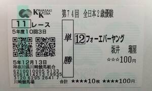 23年　全日本2歳優駿　フォーエバーヤング　現地的中　