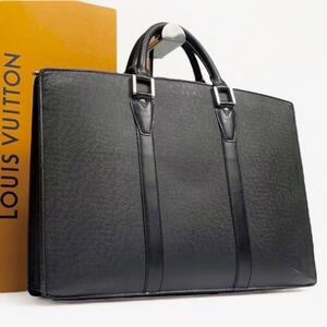 1円●美品●LOUIS VUITTON ルイ ヴィトン●ビジネスバッグ タイガ ブラック ロザン A4収納可 メンズ M30052 定価330,000円