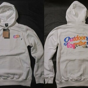 本物正規◆ノースフェイス◆スウェットパーカー PRIDE HOODIE■M■白 /WHITE/OMBREGRAPHIC■新品/アメリカ限定/A69/裏地起毛の画像1