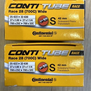 ★同梱時送料無料 未使用 2本セット Continental コンチネンタル RACE28 Wide 700×25-32C 仏式チューブ バルブ長42mm 即決の画像2