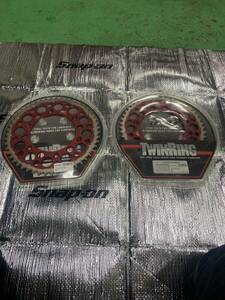 CR/CRF/XR/CRM レンサル　ツインリングリアスプロケットホンダ 中古品2枚セット　RED 48T 51T