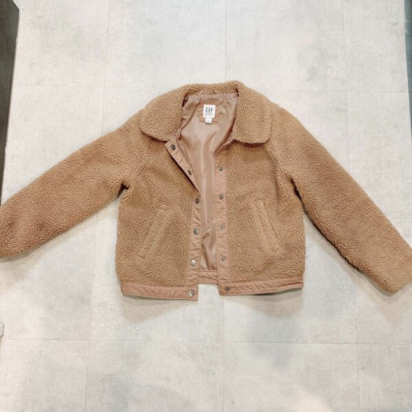 GAP kids ギャップ　キッズ　M 130 140 アウター　ベージュ ボア ジャケット