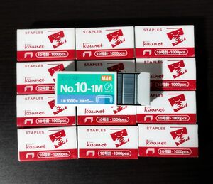 ホッチキス針　13箱セット　MAX No.10-1M　STAPLES No.10-1000pcs