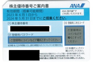 番号通知　10枚セット　ANA　株主優待券　有効期限2024年5月31日