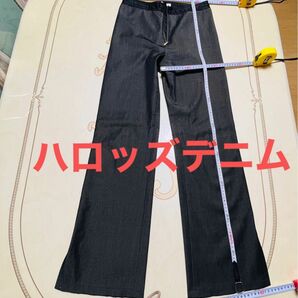 ハロッズ　デニムパンツ　ストレッチ　レディース3 黒　美品　レア