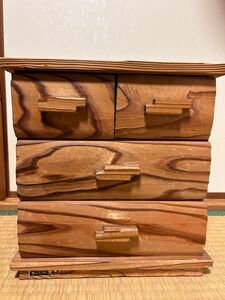 昭和レトロ　小物入れ　焼杉 木製 ミニチェスト 箪笥 収納ケース 収納ボックス