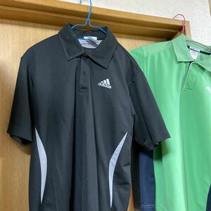 アディダスゴルフ ゴルフウエア ポロシャツ黒１　ポロシャツ緑１　　白系ゴルフズボン
