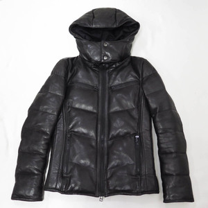 AZ by JUN HASHIMOTO LAMB LEATHER DOWN JACKET エーゼイ バイ ジュンハシモト ラム レザー ライダース ダウン ジャケット