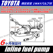 TOYOTA　トヨタ　クラウン　GS136　燃料ポンプ　インライン　アウトタンク　1G-FE　バン　ワゴン　外付け　23210-70240　23210-70420_画像3