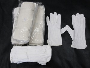0D48M5 [訳あり] 白手袋 [M] 48双 業務・フォーマル・礼装・マーチバンド等 コットン [長期保管] 未使用品 売り切り