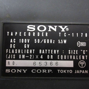 02TK164 当時物 SONY ソニー テープレコーダー [TC-1170] ジャンク 部品取りなどに 売り切りの画像10