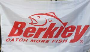 『特大９』白赤魚■新品Berkley　Fishing　バークレイ　フィッシング　釣り　アメリカ　フラッグ 旗 バナー◆アウトドア　キャンプ■倉庫