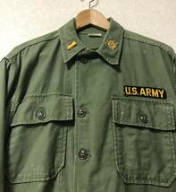 1st 後期型 60s US ARMY 米軍実物 ユーティリティ シャツ コットンサテン OG107 筒袖 ビンテージ ファティーグ 40s 50s 初期型 ファースト_画像4