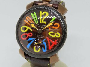 【美品】ガガミラノ GaGa MILANO 5016.5 マヌアーレ48 500本限定 手巻き メンズ腕時計
