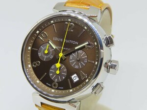 【美品】ルイ・ヴィトン LOUIS VUITTON Q1121 タンブール クロノグラフ 自動巻き メンズ腕時計