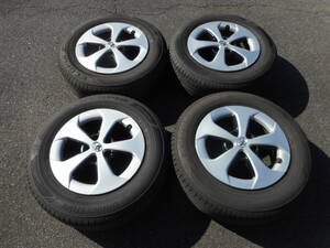 トヨタ プリウス ZVW30 30系 後期 純正 アルミホイール 6J 15インチ+45 PCD100-5 195/65R15 ブリジストン ECOPIA NH200 23年 9.5分山タイヤ