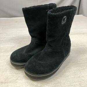 O633】SOREL ソレル　スノーブーツ　ブラック 黒　ボア 靴 23.5㎝　レディースブーツ　冬靴　