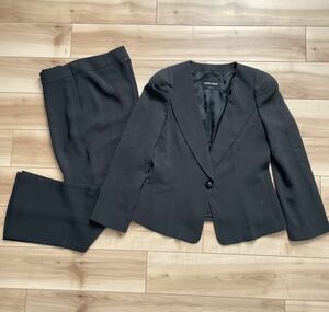 GIORGIO ARMANIjoru geo Armani Italy made no color pants suit charcoal large size setup 