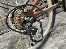 【新品未使用訳ありアウトレット品】前カゴ付属20インチ折り畳み自転車SHIMANO外装6段変速　メタリックブラウン【SK97294】_画像7