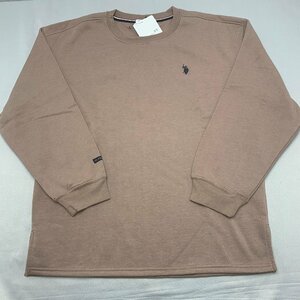 【送料無料】【新品】US.POLO ASSN レディース裏起毛トレーナー＜カットソー＞（チュニック丈）　　4L　　ベージュ★13309