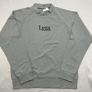 【送料無料】【新品】Lynx メンズハイネックTシャツ（吸汗速乾 UVカット） 　3L　 グレー★23301