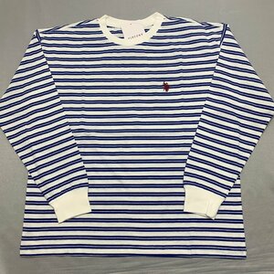 【送料無料】【新品】US.POLO.ASSN　メンズ長袖Tシャツ （コットン100％ ゆったりタイプ）　 M 　ホワイト＊ロイヤルブルー＊★31201