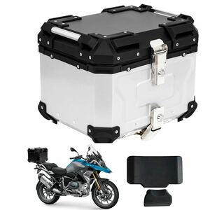 バイク用 リアボックス トップケース バイクボックス オートバイボックス パニアケース 55L バイクケース 取付ベース付 キーロック可 鍵2本