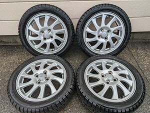 【バリ溝】ダイハツ 純正 アルミホイール 15インチ 15×4.5J 4穴 PCD100+45 TOYO GARIT GIZ 165/55R15 2022年製 4本 タント ウェイク等