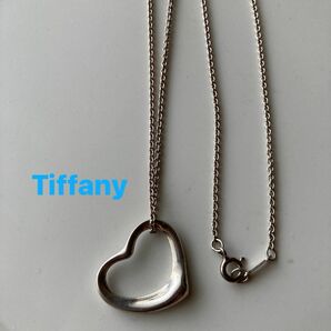ティファニー　オープンハート　ネックレス　チェーン　silver925 刻印 Tiffany アクセサリー シルバー系