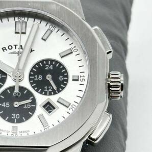 H4014 ROTARY REGENT 腕時計 アナログロータリー リージェント クオーツ メンズ クロノグラフ ROTARY GB05450/59 サンレイシルバー 稼働品の画像5