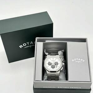 H4014 ROTARY REGENT 腕時計 アナログロータリー リージェント クオーツ メンズ クロノグラフ ROTARY GB05450/59 サンレイシルバー 稼働品の画像9